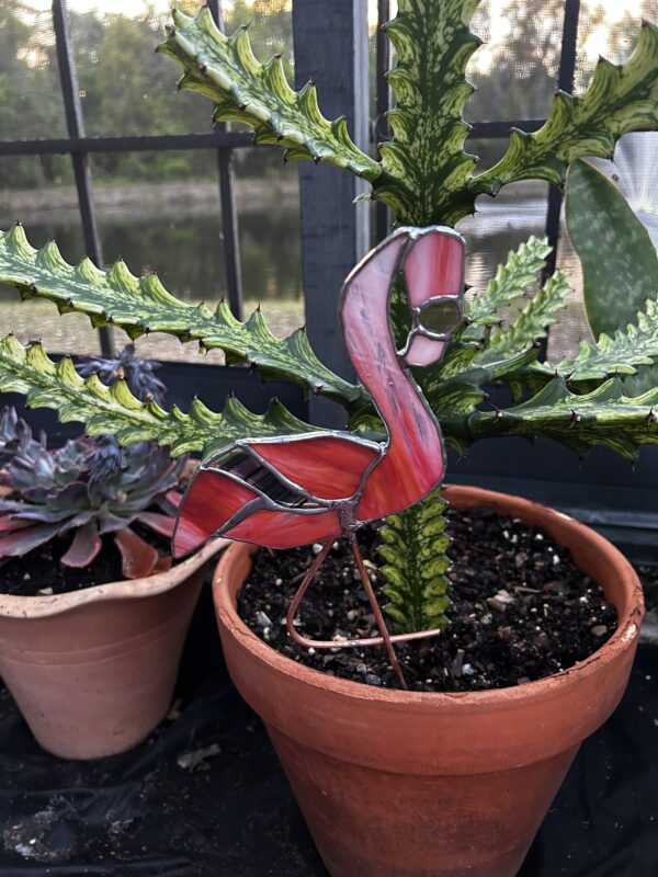 Pink Flamingo Plant Stake