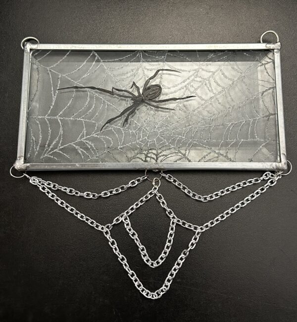 Black Widow Etched Glass