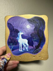 Inside Lid Last Unicorn Music Box